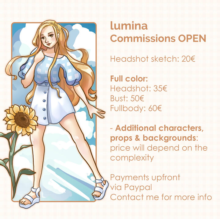 Lumina commissions info